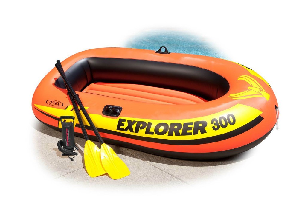 Intex Explorer 300 Compact Inflatable Three Person Raft Boat (Open Box) (3 Pack)