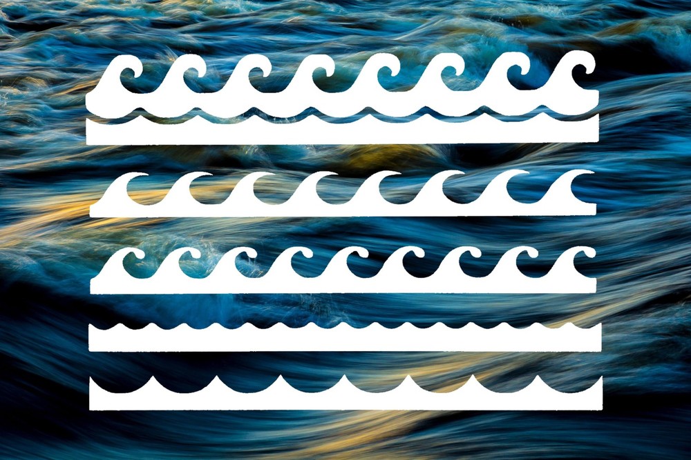 Ocean Waves Pattern Stencil – 11" x 8.5" Reusable Plastic Template with Tiled...