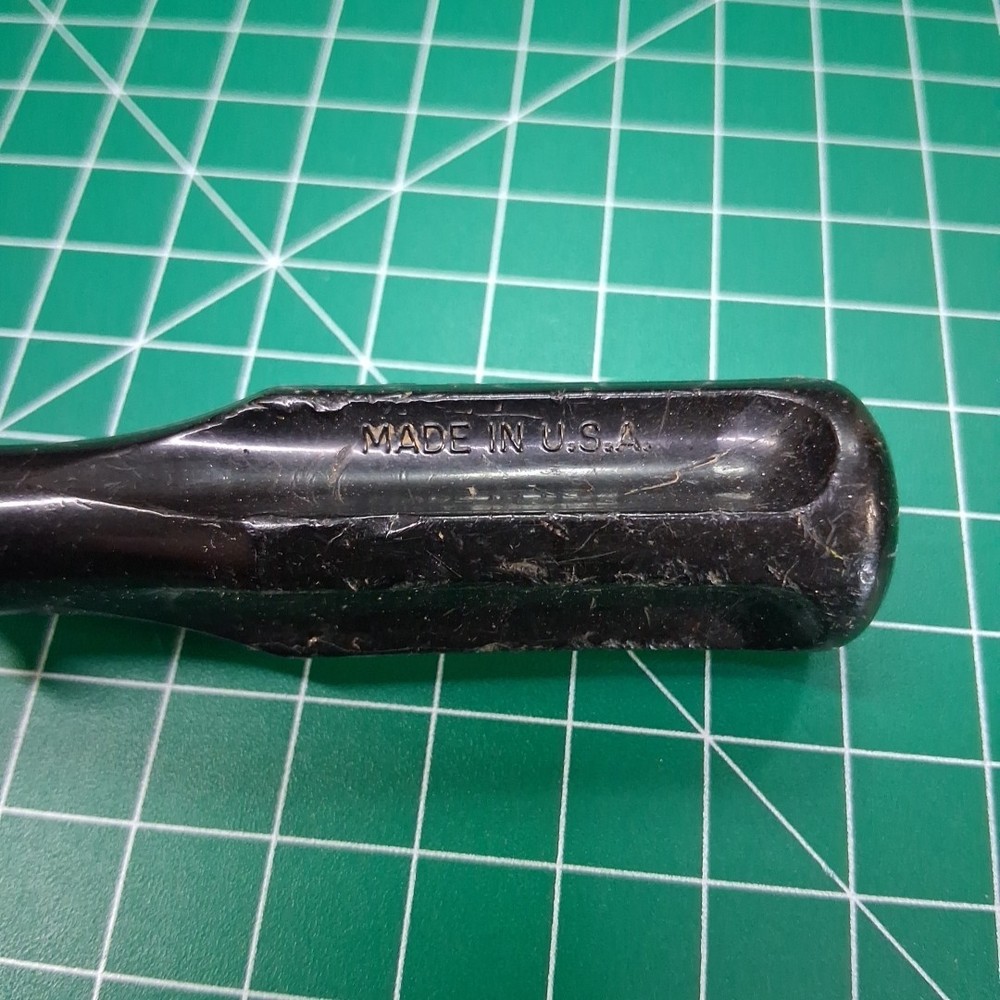 Vintage Black Plastic Handle 7" Slotted Flat Head Tip Screwdriver
