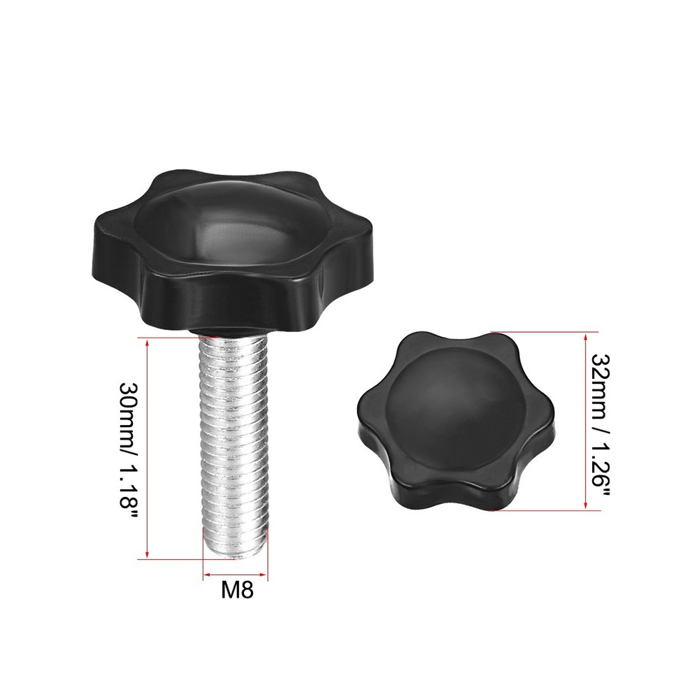 M8 ×30mm Male Thread Star Screw Knobs Lock Handle