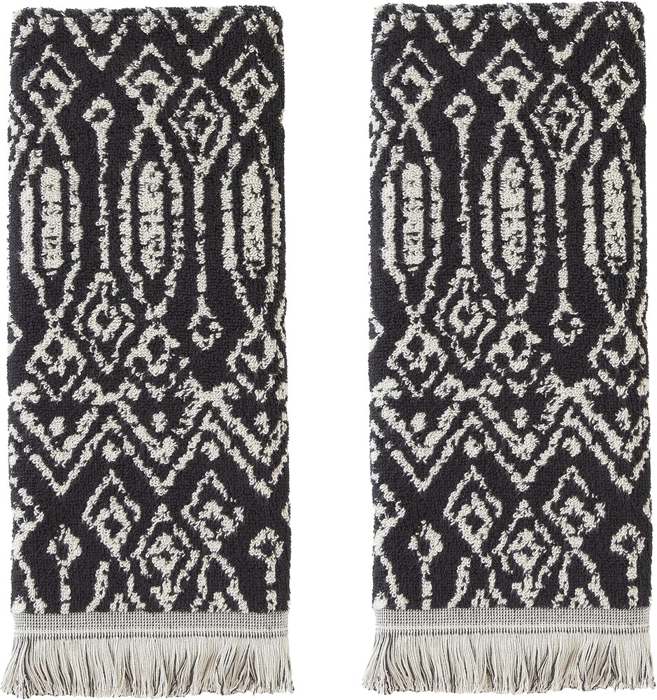Nador Hand Towel, 2-Pack, Black