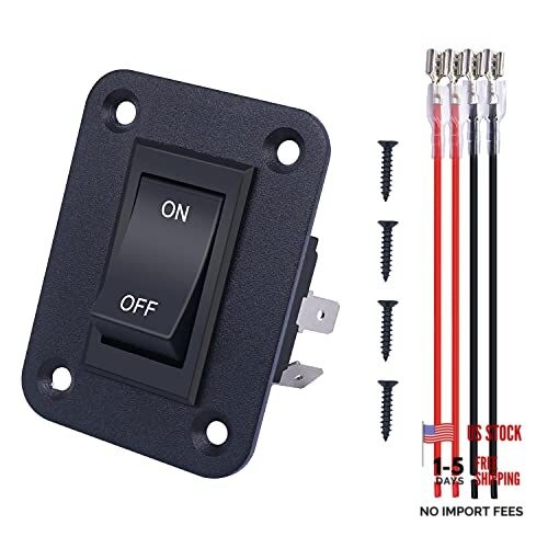 12V Switch ON/Off with Panel 4Pin Rocker Switch DPST Trailer Camper Light
