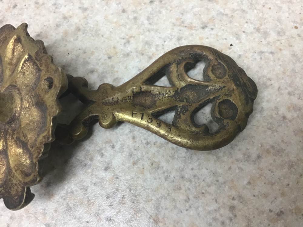 Vintage Drop Drawer/Cabinet Pull Nice old Ornate Pull Marked F 1333