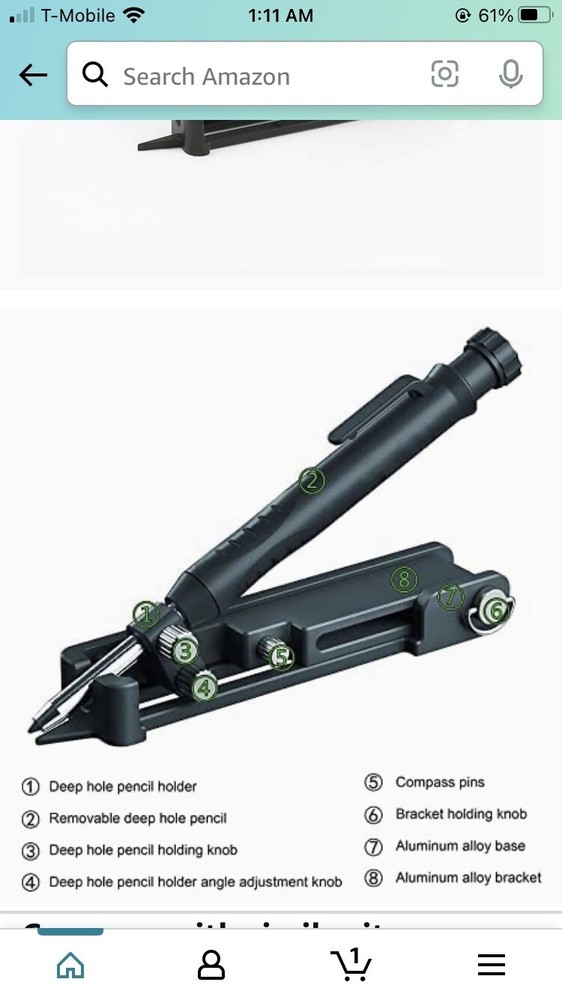 Multi-function Scribing Pencil Tool Woodworking Profile Measure Gauge Adjustable