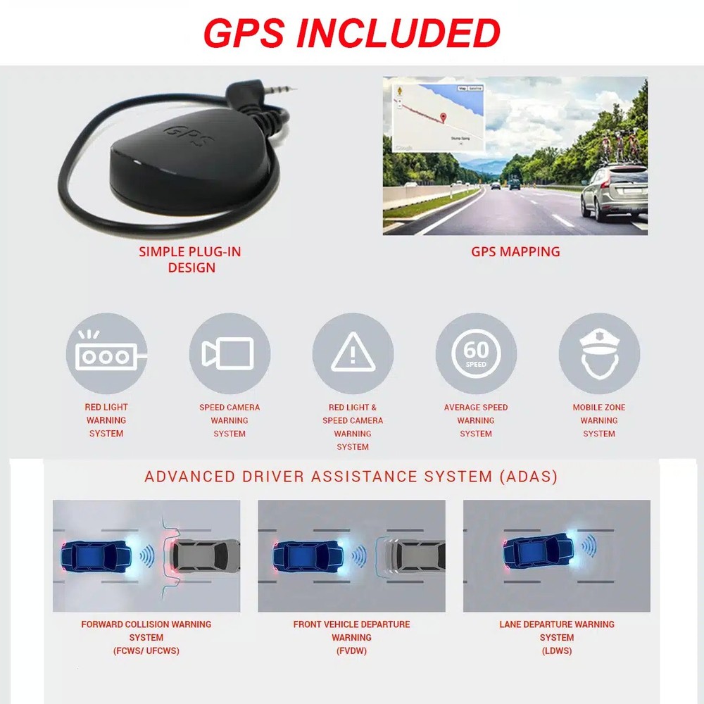 THINKWARE Q200 2K FRONT & 1080P REAR DASHCAM, BLUETOOTH, GPS, 32GB, NIGHT VISION