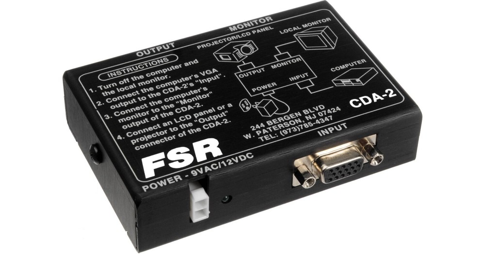 FSR CDA-2 Computer Video Distribution Amplifier w/ Power Supply