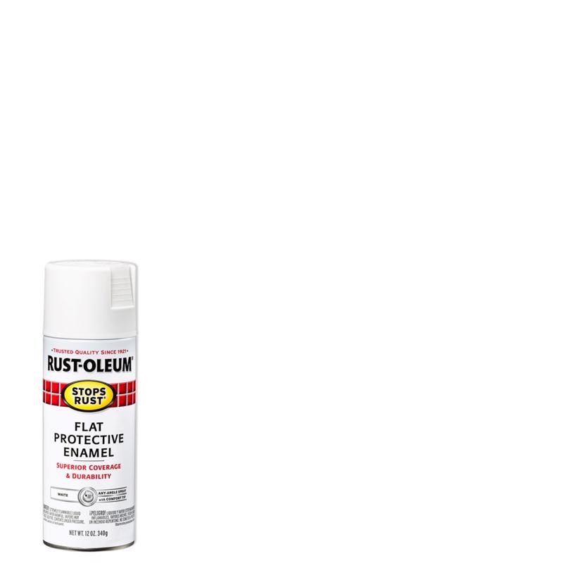 Rust-Oleum Stops Rust Flat White Spray Paint 12 oz (Pack of 6)