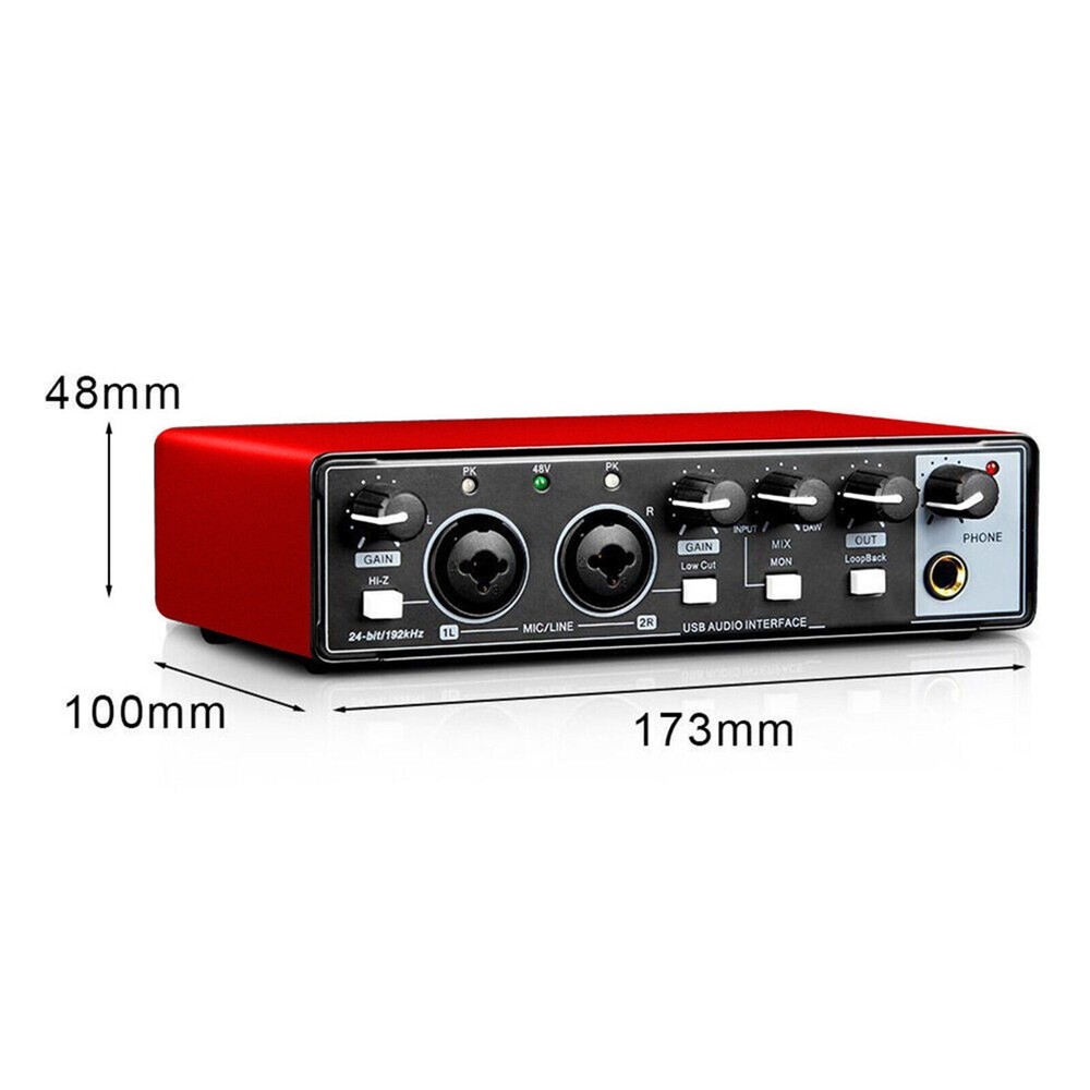 For Studio Recording USB Live External Sound Card Audio Interface Live Streaming