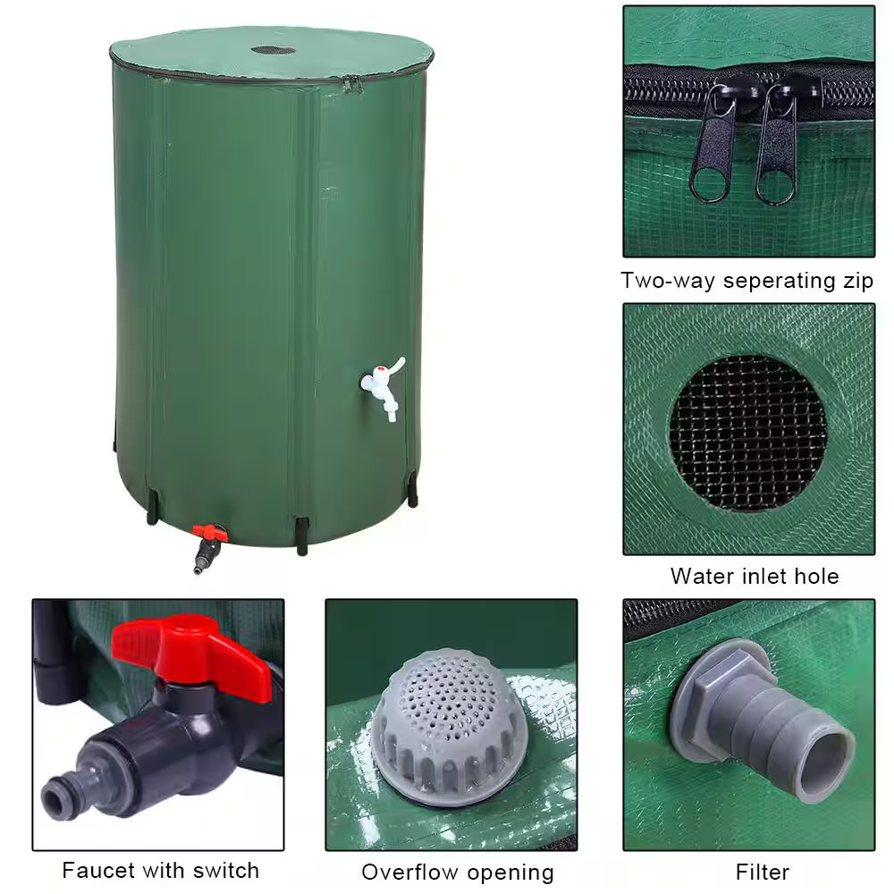 100 Gal. Green Rainwater Barrel