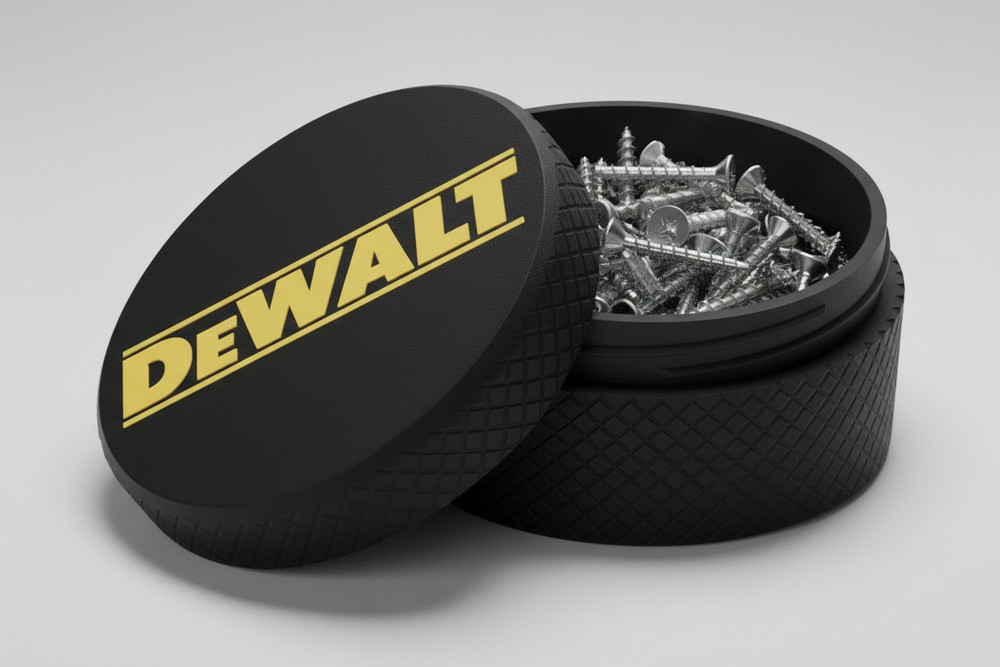 3D Printed DeWALT Container | Threaded Storage Organizer