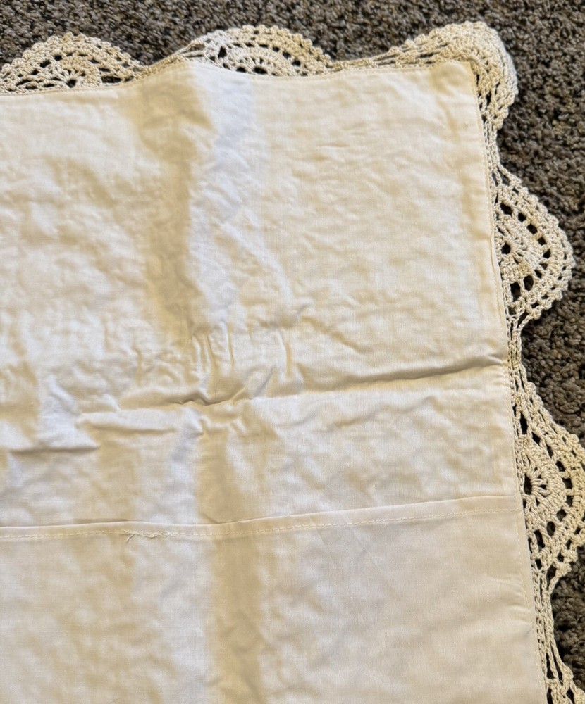 Pillow Sham Crochet Standard Cream Ecru Envelope new in package