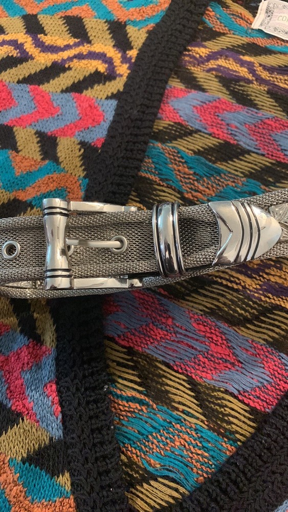 Axessorium leather & metal belt M/L
