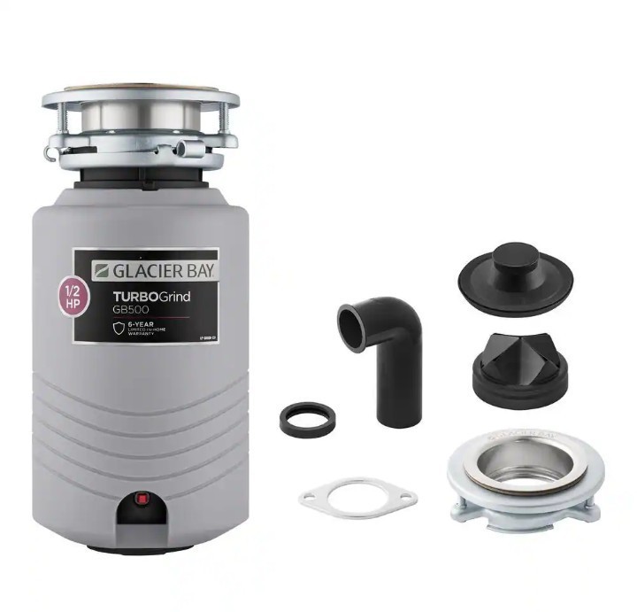 Glacier Bay GB500 Turbo Grind 1/2hp Garbage Disposal Continuous Feed | Open Box