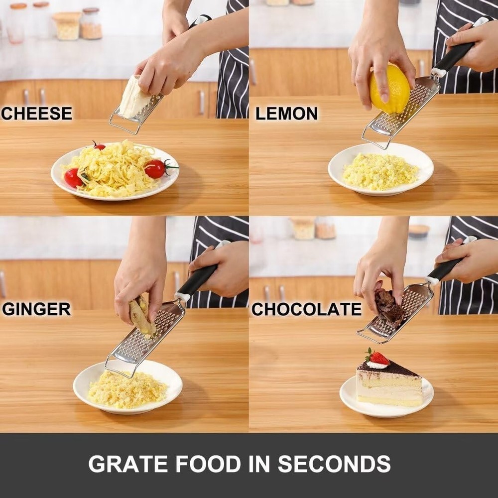 Professional Handheld Cheese Grater, Durable Cheese Grater with Soft Handle