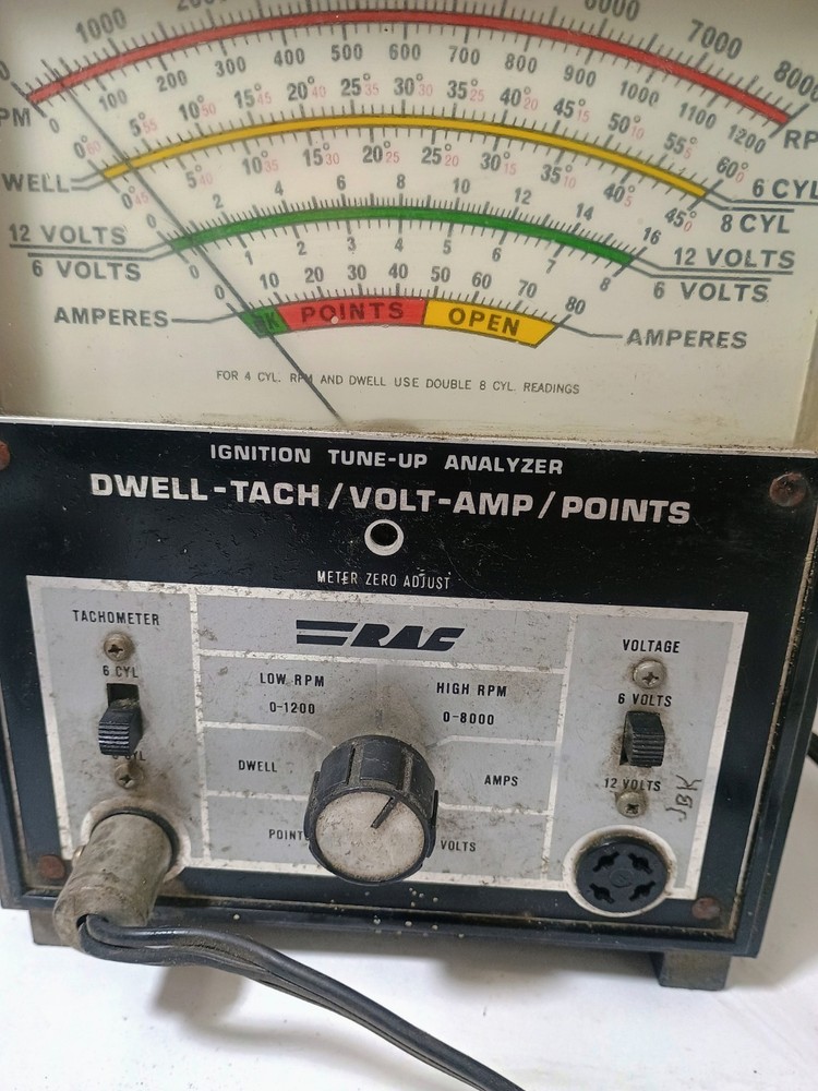 RAC Ignition Tune-Up Analyzer Dwell Tach Volt Amp Tester –Untested As-Is
