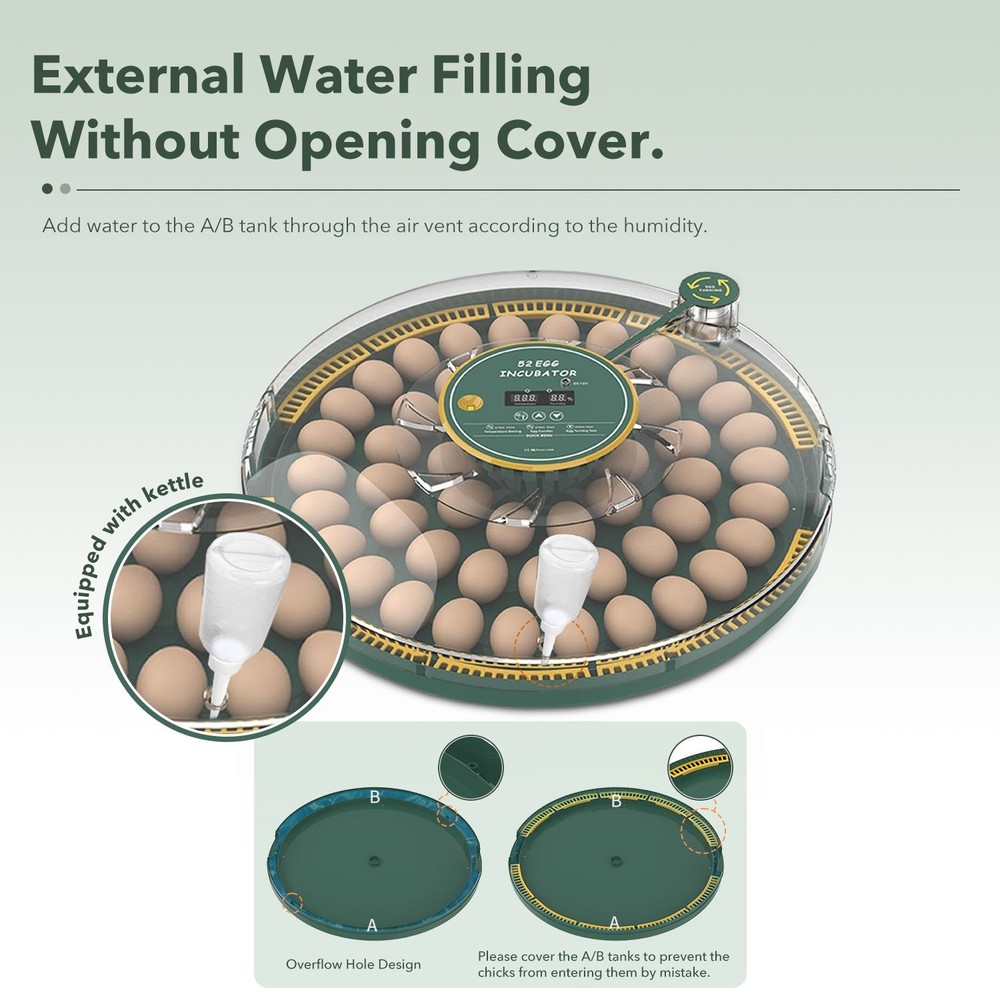 HBN 52 Egg Incubator with Automatic Egg Turning & Temperature Control