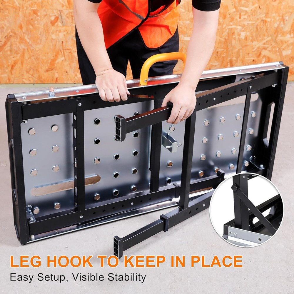 Metal Welding Table Folding 1000 lbs Load Capacity Steel Construction Workbench