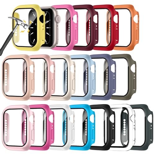 18 Pack PC Screen Protector Case Compatible with Apple Watch 46mm Series 10/11