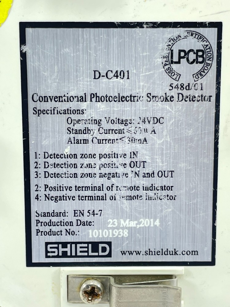 Shield D-C401 Conventional Photoelectric Smoke Detector