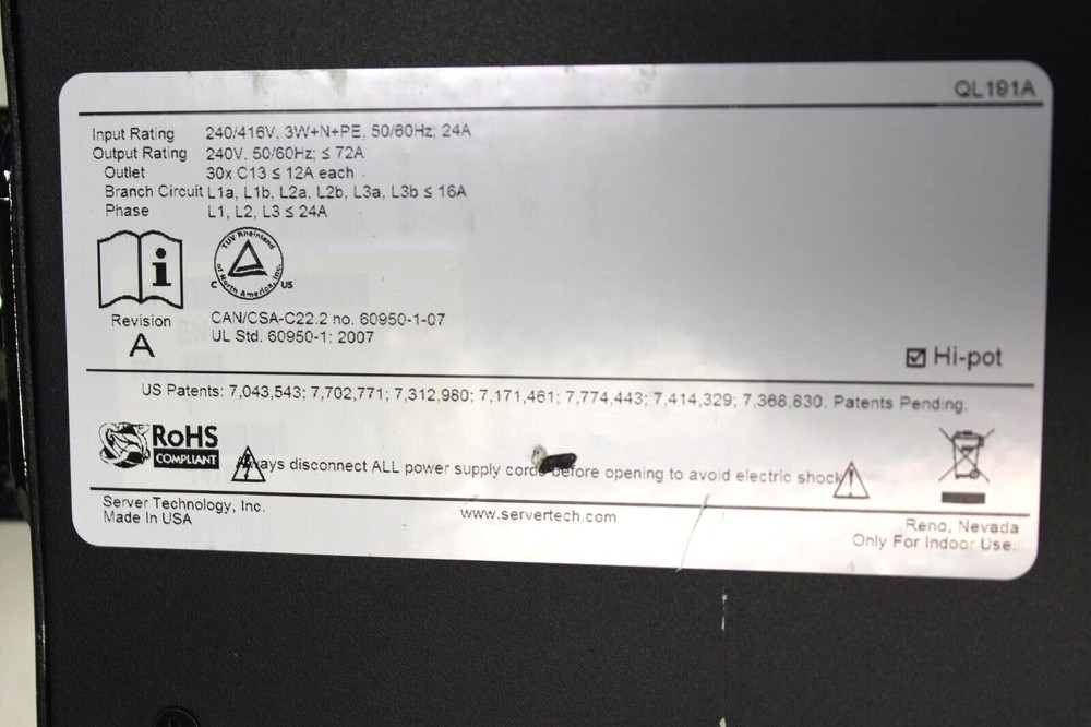 QL191A QL191A#STD, 663028-001 Power distribution unit (PDU)