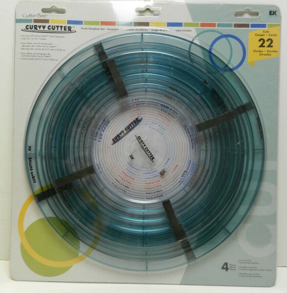 3pkg Cutter Bee Curvy Cutter Templates EKCC02 Square EKCC04 Circle EKCC07 Oval