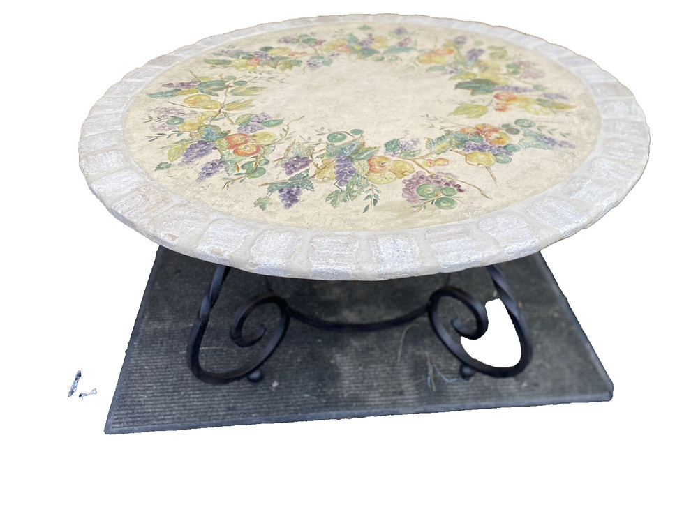 65190 Quality Decorator Cement Top Iron Table Dining Kitchen Table