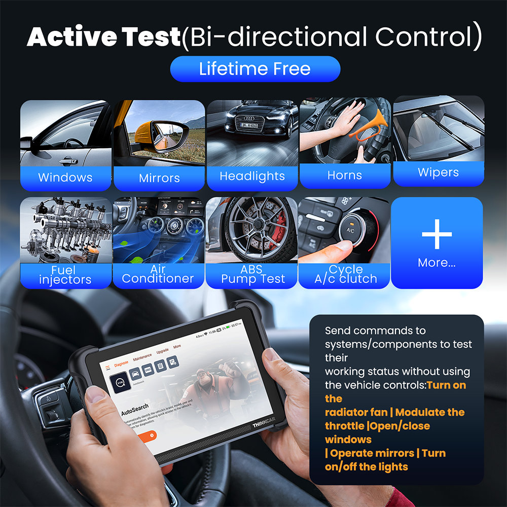 ThinkScan 689BT Auto Diagnostic Scan Tool Bidirectional OBD2 Scanner E.CU Coding