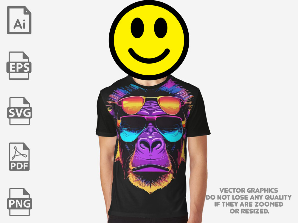 Cool Gorilla Vector | Gorilla vector | Abstract svg | Gorilla svg | Gorilla