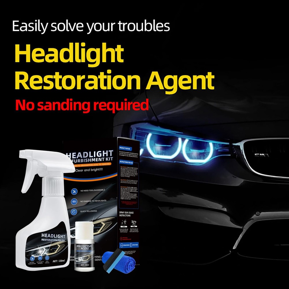 Car Headlight Restoration Polishing Kits,Headlight Kit,Headlight