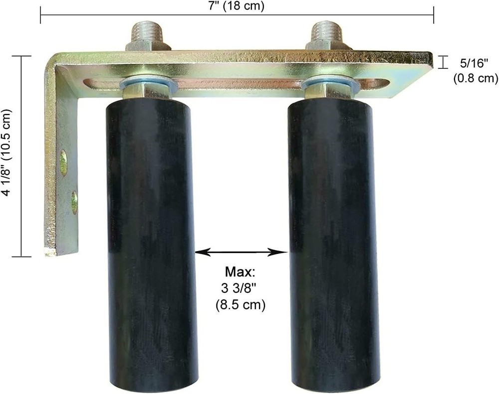 Universal 6" Heavy-Duty Slide Gate Roller with Adjustable Nylon Dual Rollers