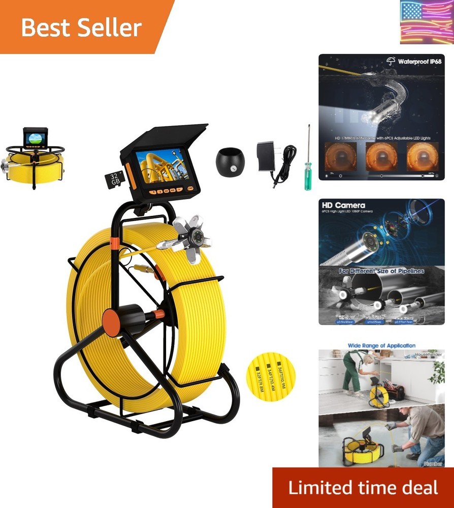 Pipe Inspection Camera 200FT Waterproof DVR