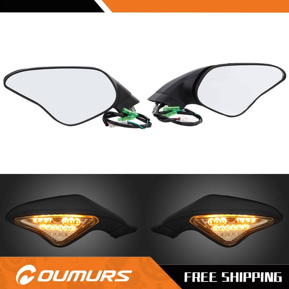 Rear Left & Right Side View Mirrors For Ducati 848 EVO 2008-2013 2009 2010 2011