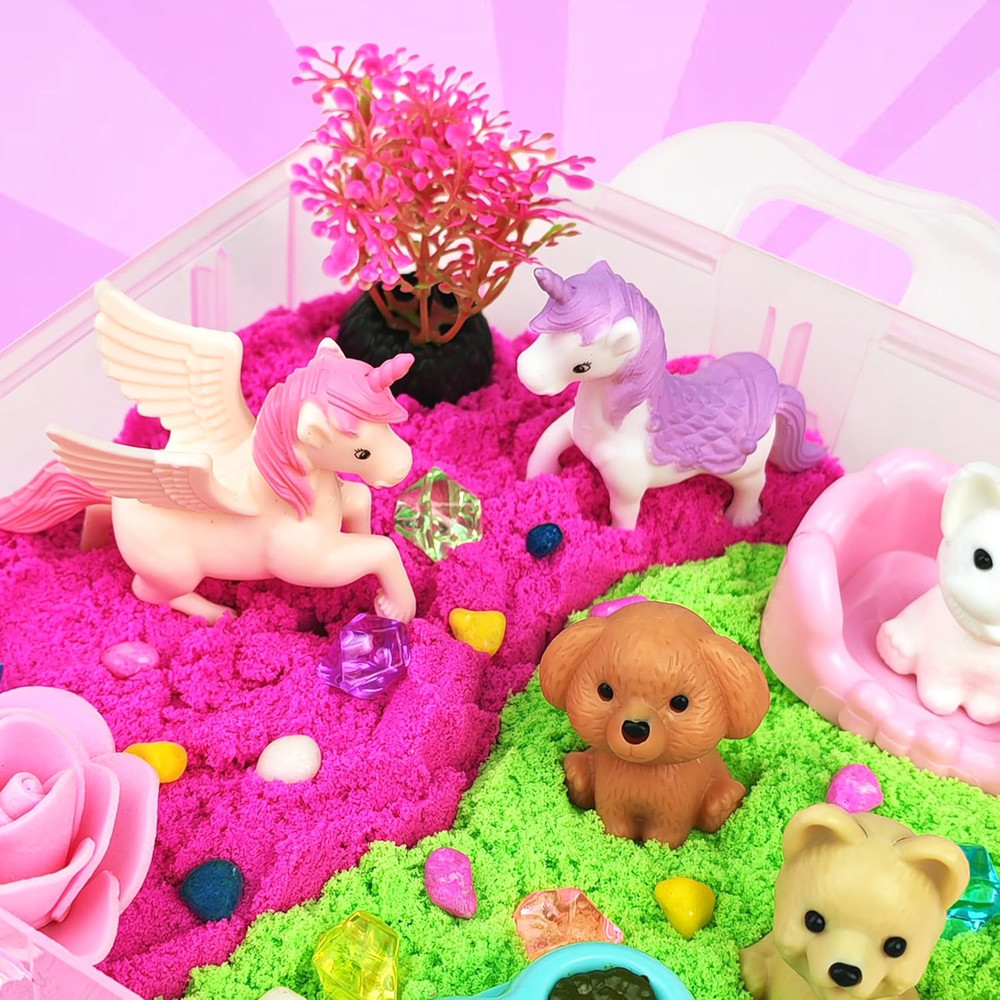 Stackable Sensory Bin, Unicorn & Pet Sensory Sand, Unicorn and Pet Sandbox with
