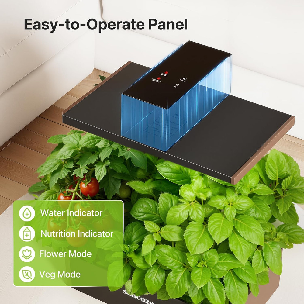 Indoor Hydroponics System Kit with 20 Pods, 30W LED Light & LCD Display