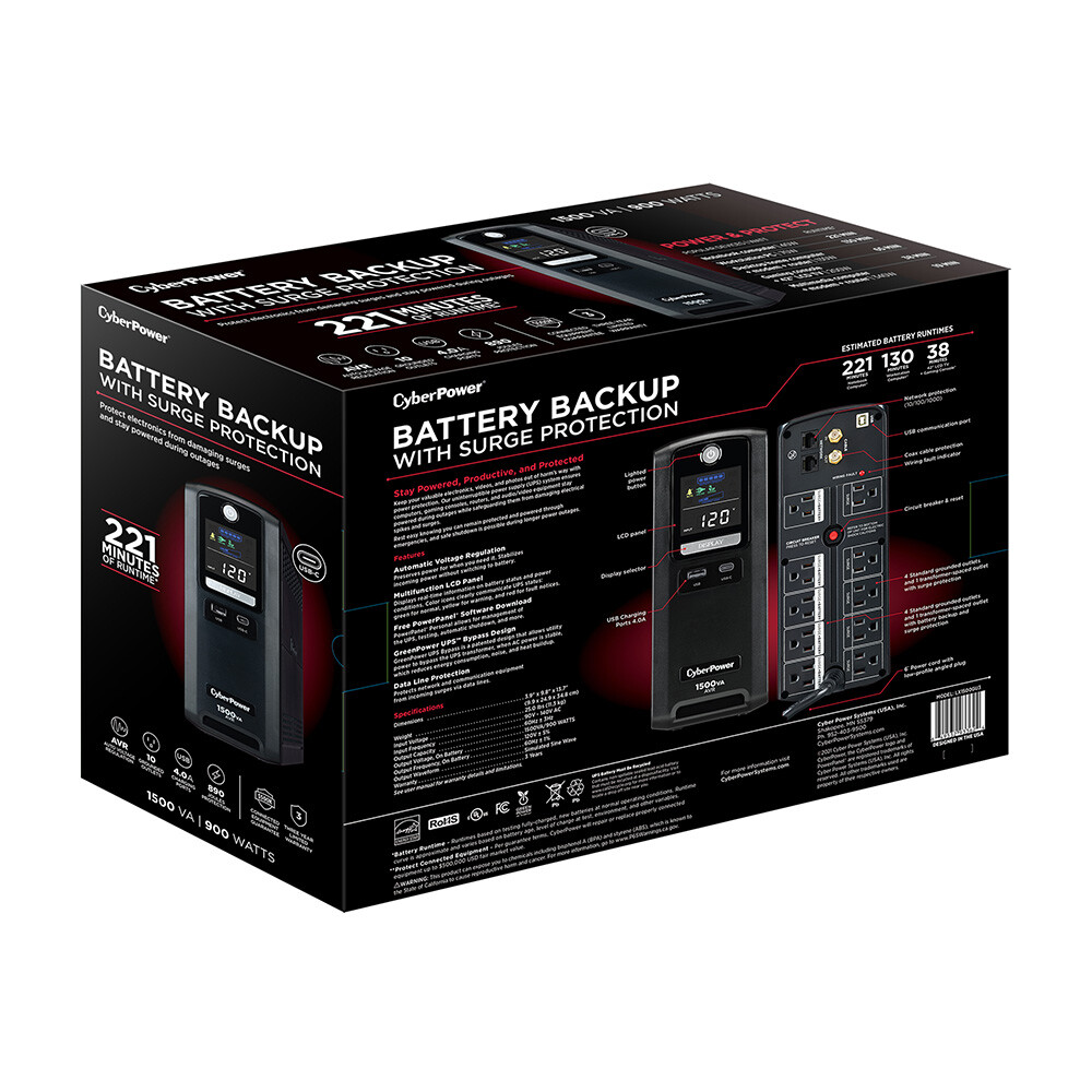 CyberPower 1500V Battery Backup System - Black
