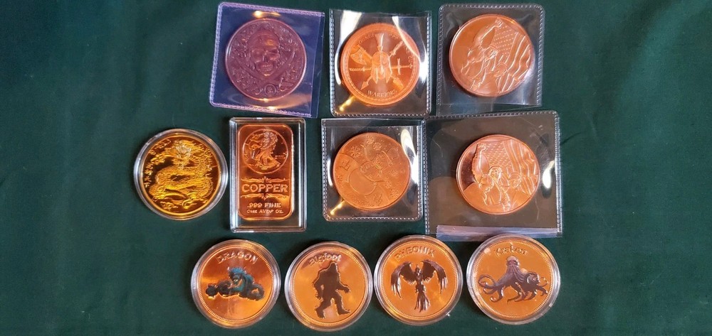 Unique Copper 1ozt Bullion Bundle 11 Pieces