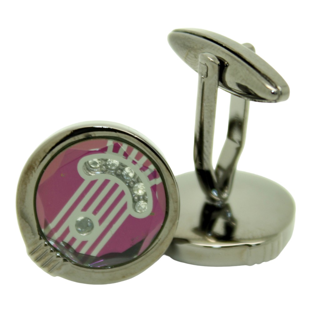 Black Purple Circular Cufflinks