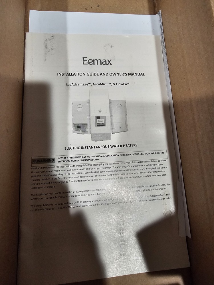 Eemax SPEX35 3.5kw @ 240v Electric Mini Tankless Water Heater