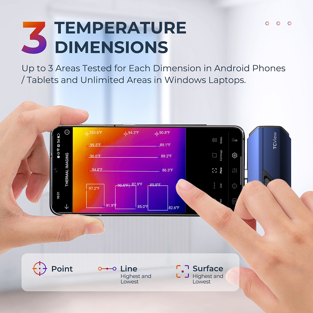 TOPDON TC001 IR Resolution 256*192 Pixels Thermal Camera for for Android Devices