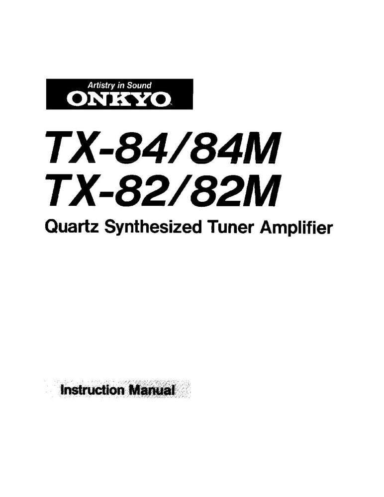 Onkyo TX-82M Tuner Owners Manual