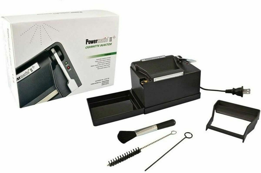 Powermatic II + Cigarette Injector Machine Electric - MAKES KING & 100 MM -USED