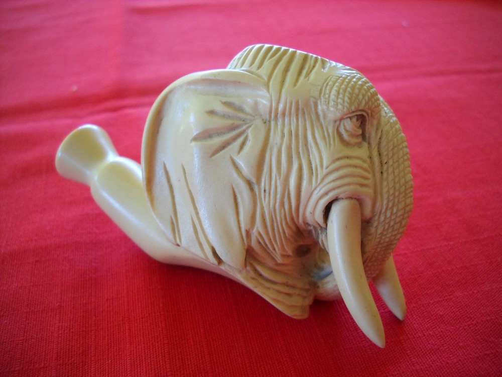 Meerschaum Elephant Head for Pipe.