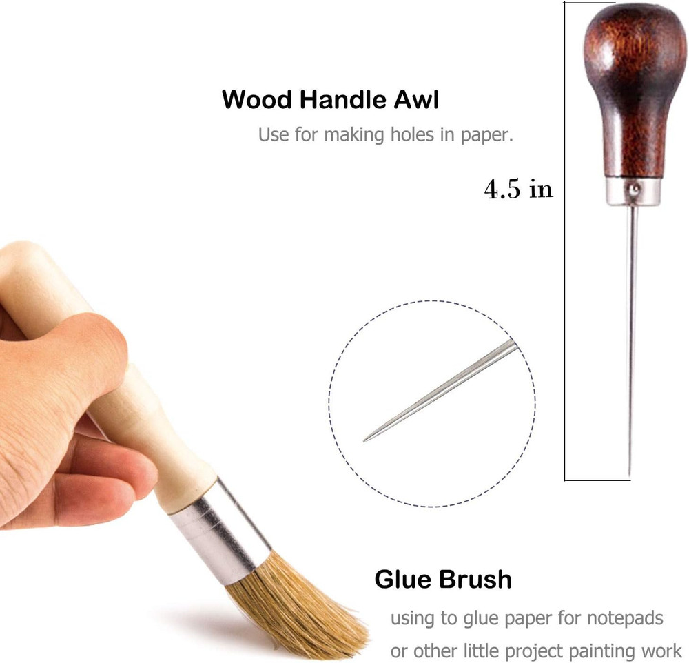 Bookbinding Kit - Bookbinding Supplies, Hand Book Binding Starter Tools Set wit