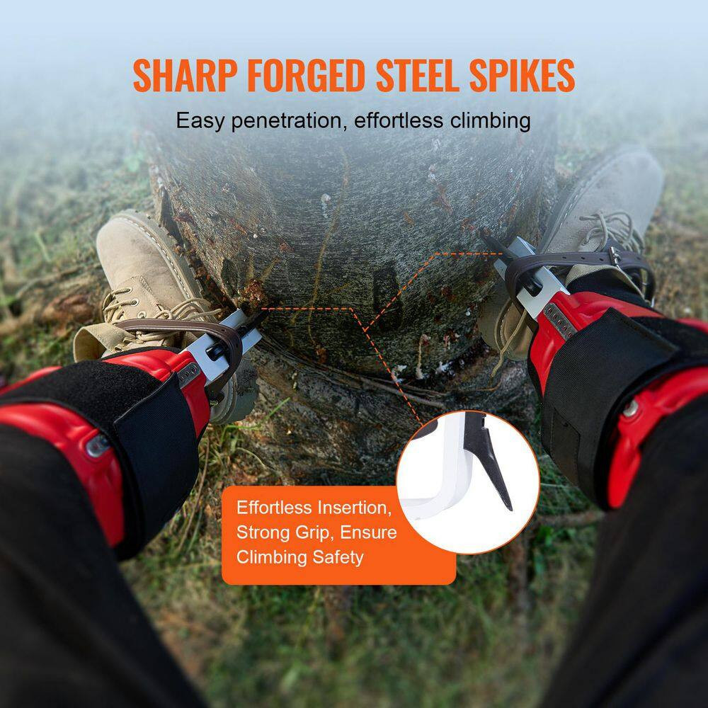 Tree Climbing Spikes, 1 Pair Aluminum Spurs, 350 Lbs. Load Capacity Tree Climbin