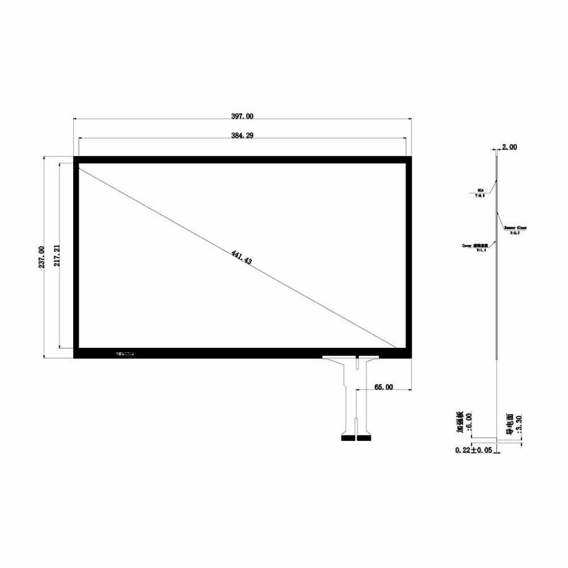 17.3 inch Capacitive Touch Screen Support Multiple System + USB Controller 16:9