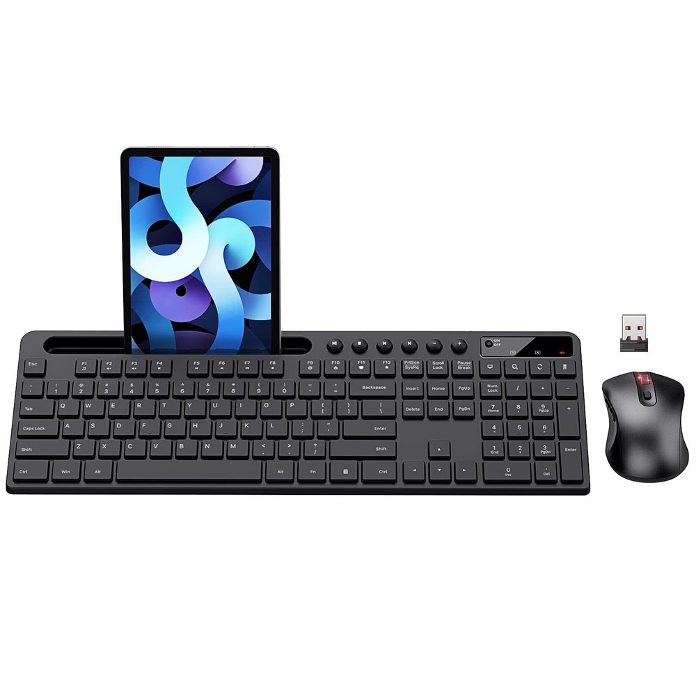 Wireless Keyboard and Mouse Combo 2.4G Ergonomic Wireless Computer Keyboard w...