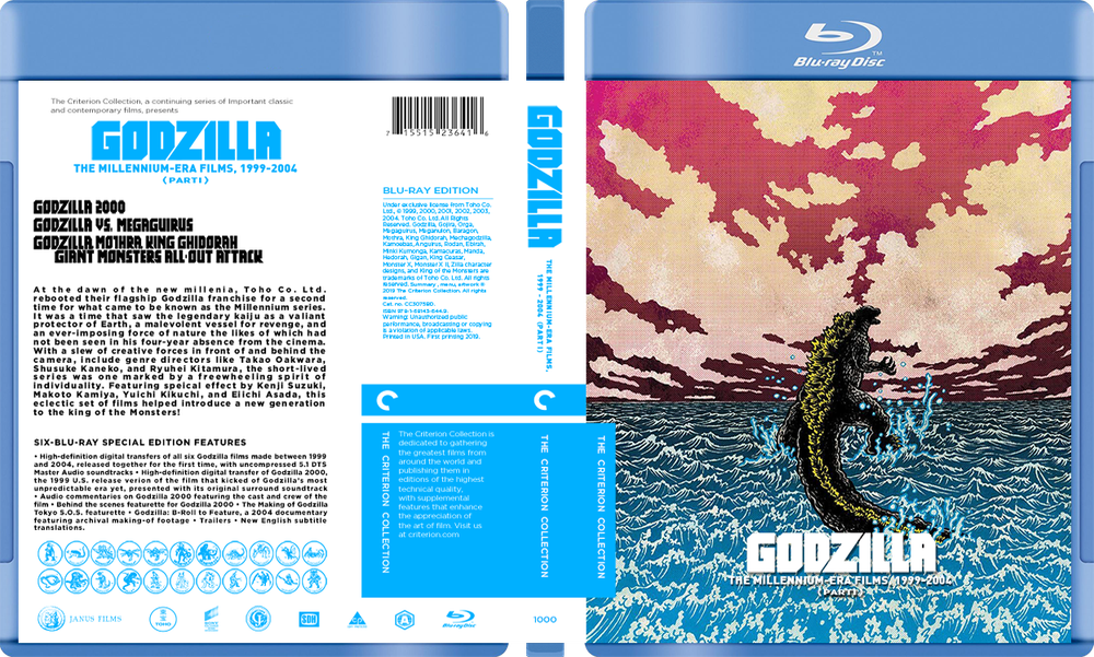 Godzilla Collection / Gamera Custom blu-ray covers / W cases (no discs)