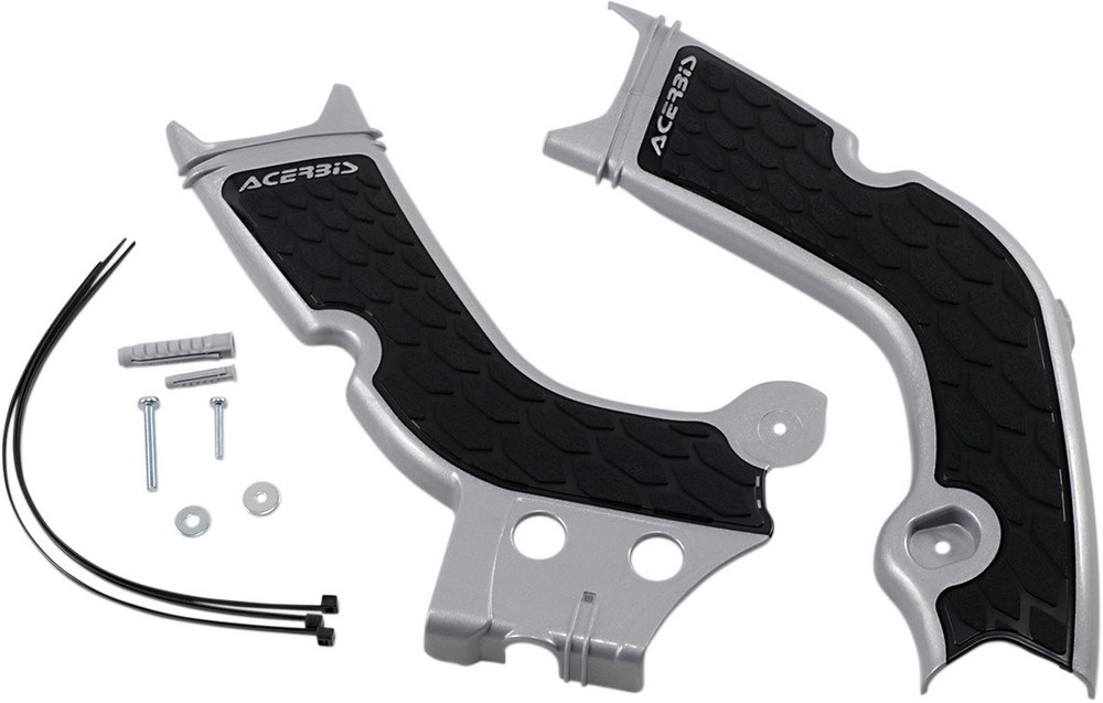 Acerbis X-Grip Silver/Black Frame Protectors (2736331015)