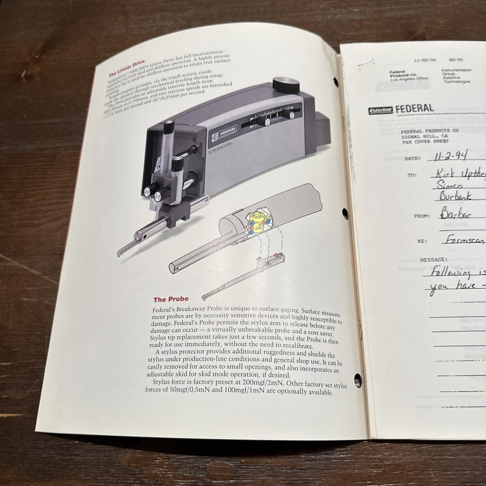 Federal Surfanalyzer 5000/400 Surface Analysis System 1990
