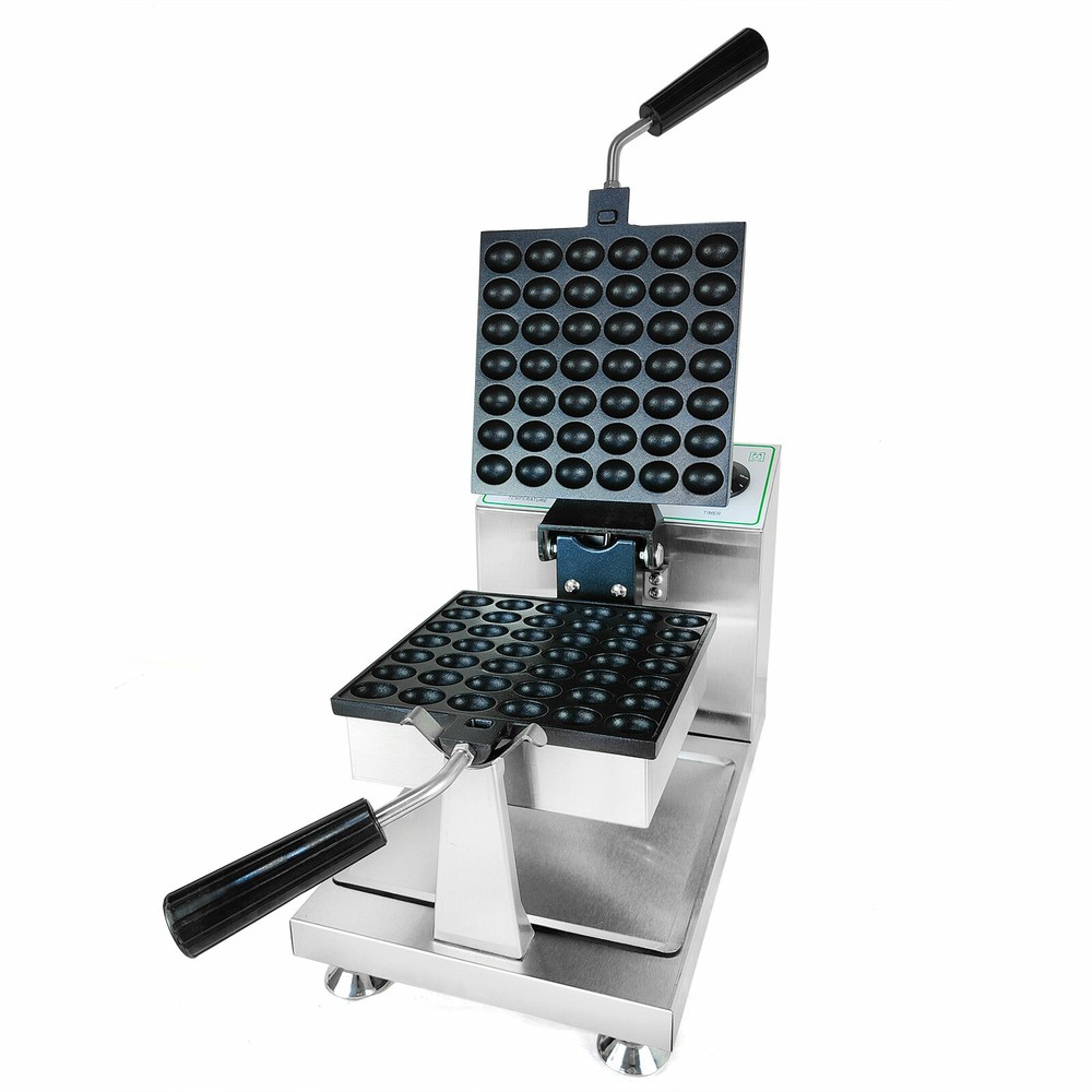 1200W Electric Egg Waffle Maker Double-Sided Heating Considerate Design Silver